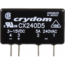 Crydom CX240D5 5A 240VAC Zero-Cross Solid State Relay for Resistive Loads (Type B)